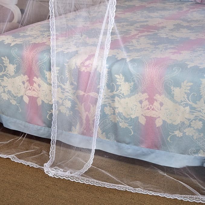 4 Corners Princess Bed Curtain Canopy Canopies for Girls Boys Adults Bed Gift Bedroom Decoration (Full, White)