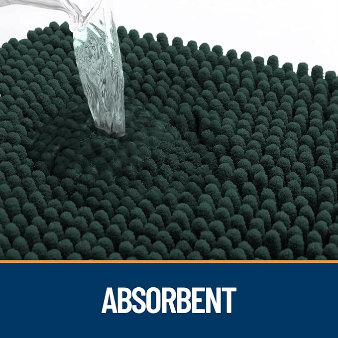 OLANLY Dog Door Mat for Muddy Paws 59x24, Paw Print Design Chenille Mud Mat | - Image 3