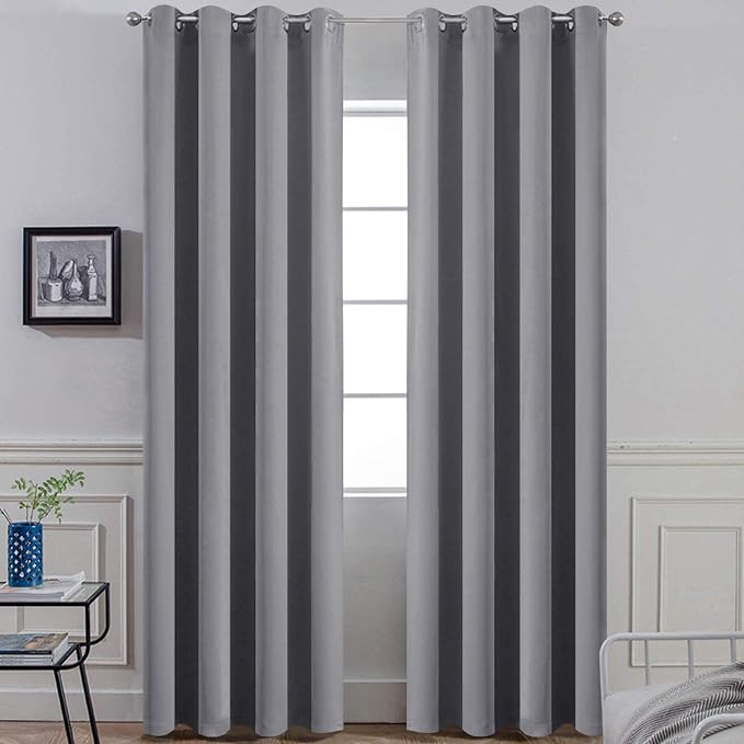 Yakamok Grey Room Darkening Curtains 52x96 inch Gray Grommet-Living Room | 2 by Yakamok