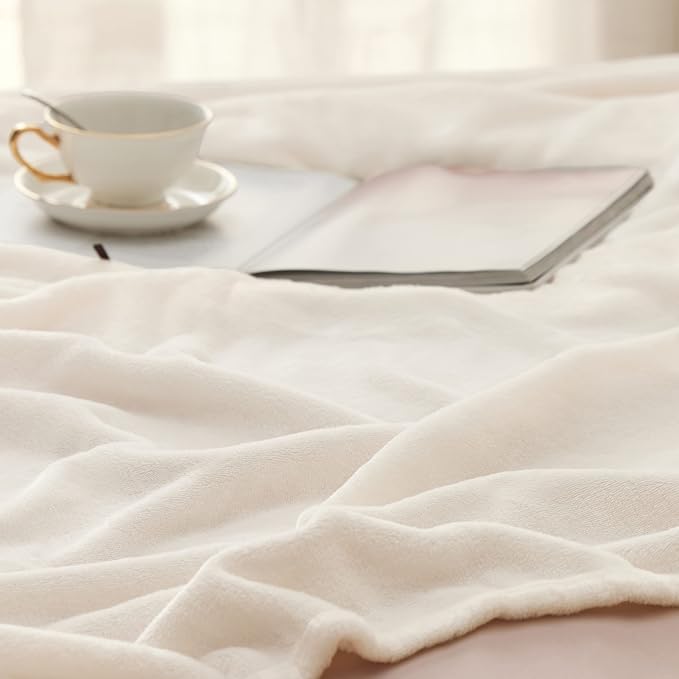 Bedsure GentleSoft Cream Throw Blanket - Image 3