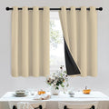 SimpleHome Beige 100% Blackout Curtains Room Darkening Living Room 36 Inch | by SimpleHome