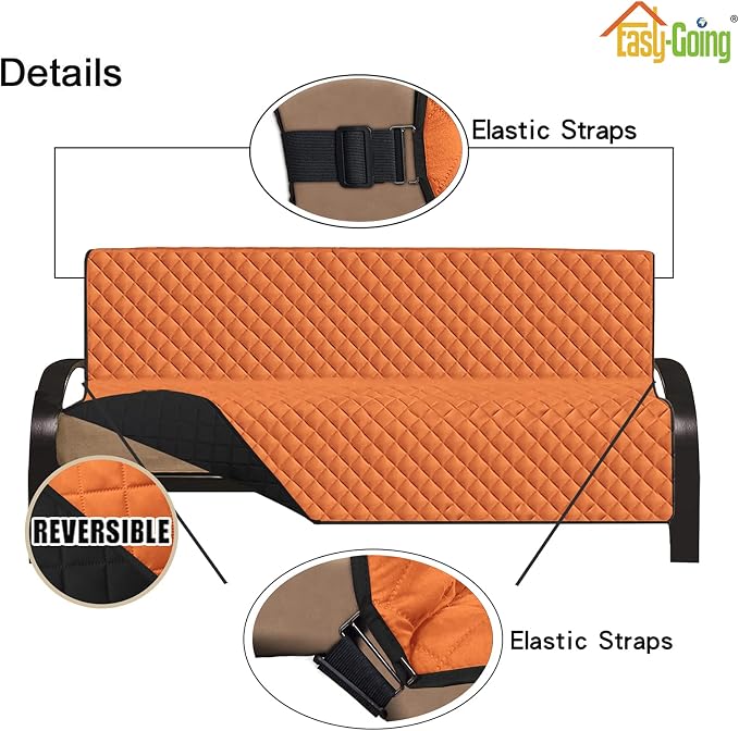 Easy-Going Reversible Couch Cover, Large Futon Sofa, Water Resistant Furniture - Image 3