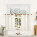 Cream Linen Curtains 36 Inch for Windows, Soft Thick Linen Textured Light by LAMIT