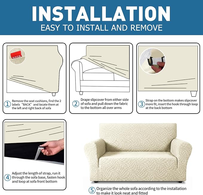 ZNSAYOTX 1 Piece Stretch Chair Cover - Image 4