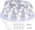LED Rope Lights, 16ft Daylight White Strip Lights with Clear PVC Jacket, Connectable and Flexible, Waterproof for Indoor Outdoor use, 110V Plugin Tape Lighting with High Brightness 3528 LEDs