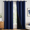 MIULEE Navy Blue 100% Blackout Curtains by MIULEE