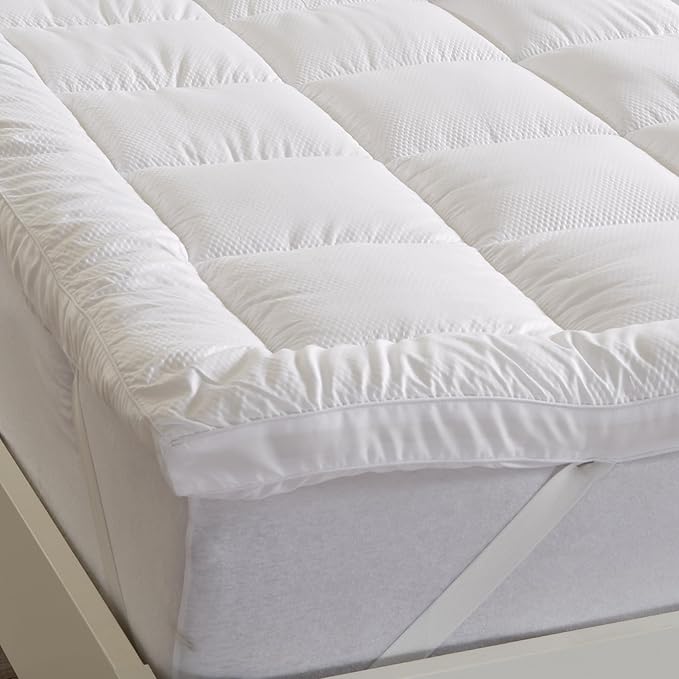Great Bay Home King Mattress Topper. Thick, Elastic Corner Mattress Protector and Cover. Ultra-Soft Pillowtop Mattress Pad. Fits Mattresses Up to 18" (King, White)