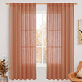Terracotta 72 inch Semi Sheer Linen Curtains by LAMIT