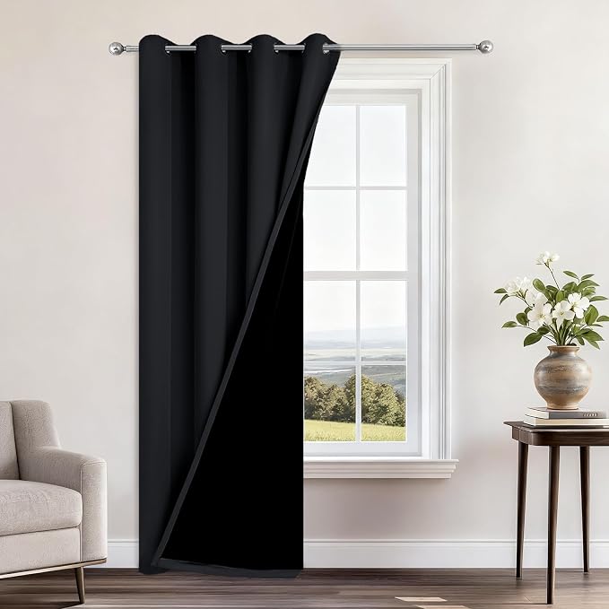 Yakamok Black Blackout Curtains 96 Inches Long by Yakamok