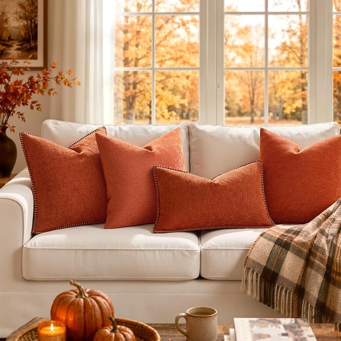 MIULEE Fall Decorative Lumbar Throw Pillow Covers 12x20 Inch Rust 2 Pack | - Image 5