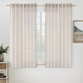 MIULEE White Linen Curtains 42x63 Inch 2 Panels by MIULEE