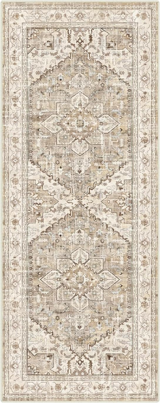 Yamaziot Washable Runner Rug, 2x5 Non-Slip Boho Vintage Hallway Kitchen Rug | - Image 3
