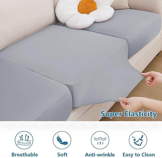 Milk Silk Couch Cushion Covers, Sofa Covers Washable - Image 5