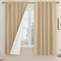 63 Inch 100% Blackout Linen Curtains by LAMIT