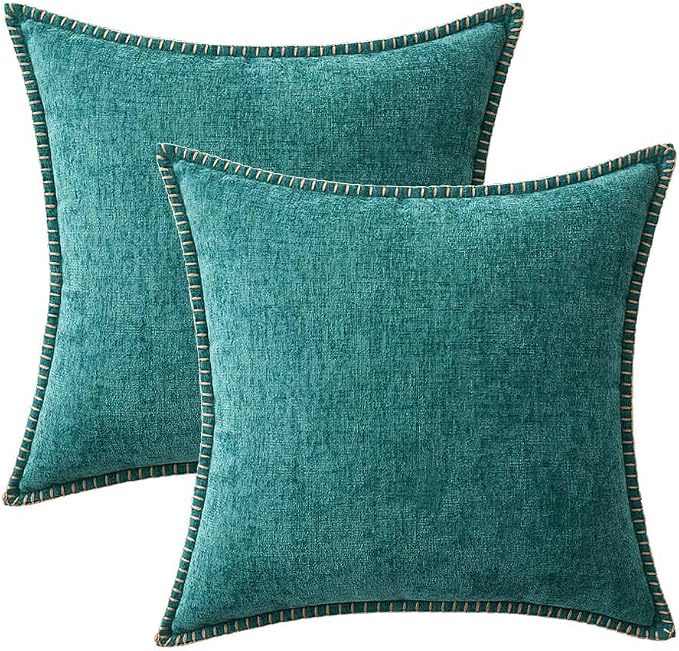 MIULEE Decorative Couch Throw Pillow Covers 16x16 Inch Teal 2 Pack | Farmhouse - Image 8