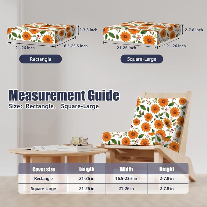 8Pcs Outdoor Cushion Covers, Stretch Patio Furniture Couch Chair Slipcovers | - Image 2