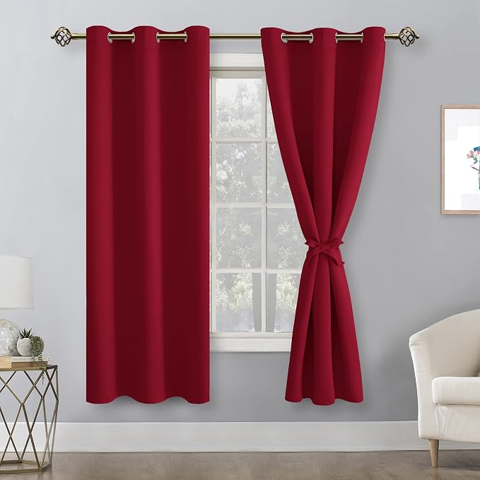 Blackout Curtains for Bedroom and Living Room Christmas Red W38xL72 | Light - Image 8