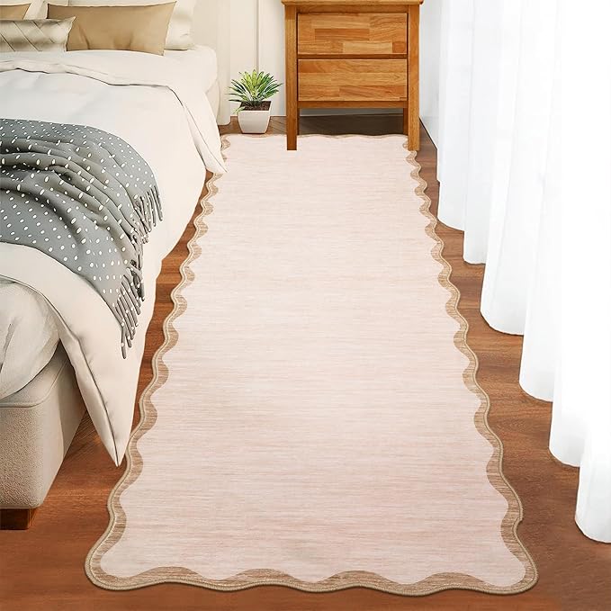 GarveeHome Scalloped Washable Runner Rug 2'6'' x 10' Non Slip Kitchen Rugs | by GarveeHome