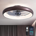 Ceiling Fan with Lights and Remote, 20'' Low Profile Flush Mount, 6 Wind Speeds, Modern Dimmable LED, Smart for Bedroom, Kids Room