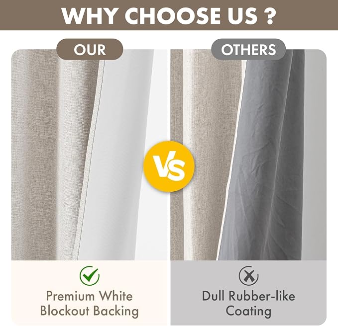 MIULEE 100% Blackout Linen Curtains - Image 4