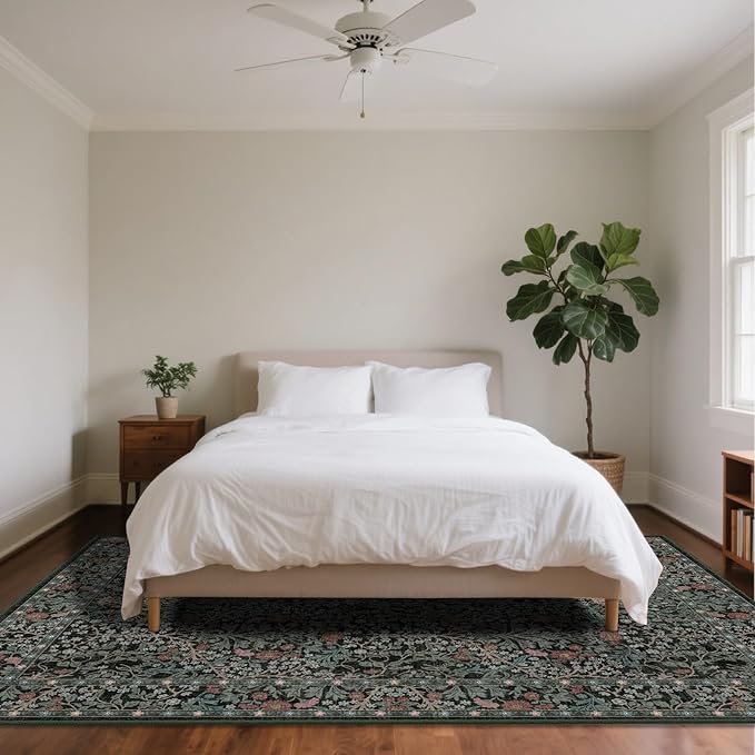 9x12 Washable Area Rugs for Living Room, Stain Resistant Vintage Rugs for - Image 3