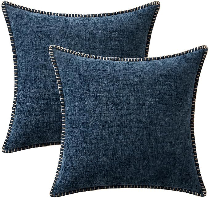 MIULEE Decorative Couch Throw Pillow Covers 20x20 Inch Dark Blue 2 Pack | - Image 8