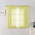 Lemon Sheer Curtains for Living Room 54 Inch Length 2 Pcs, Solid Color Voile by Lecloud