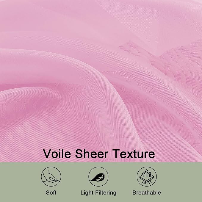 Sheer Pink Curtains 108 Inches Long - Image 7