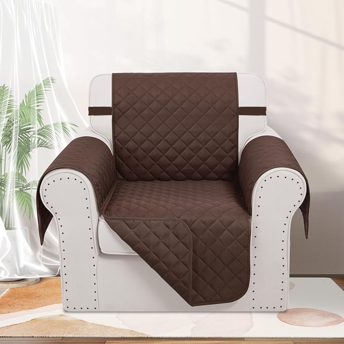 Reversible Recliner Chair Covers, Chocolate | Chair Covers - Image 2