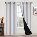 Yakamok Greyish White 100% Blackout Curtains 84 Inches Long, 2 Thick Layers | by Yakamok