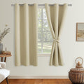Blackout Curtains for Bedroom, Light Beige, 42 x 72 Inch, 2 Panels | Light by Hiasan