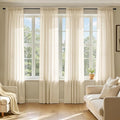 MIULEE Cream Sheer Curtains 84 Inches Long 4 Panels 42 x 84 Inches | Light by MIULEE