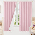 63 Inch Long 100% Blackout Linen Curtains 2 Panels by LAMIT