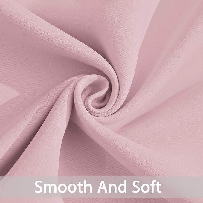Yakamok Pink Room Darkening Curtains 96 inch Sliding Door Drapes | 1 Extra-wide - Image 4