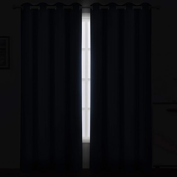 Navy Blue Blackout Curtains 52 x 84 inch/Set of 2 Curtain Panels Room Darkening - Image 3
