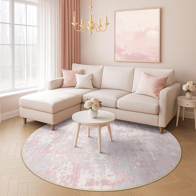 RELEANY Washable Round 4ft Area Rug - Image 5