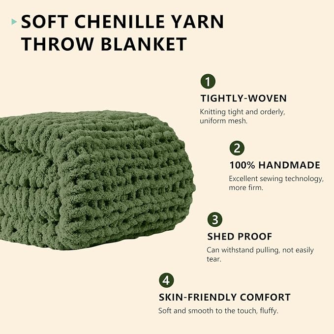 L'AGRATY Chunky Knit Throw Blanket - Image 2