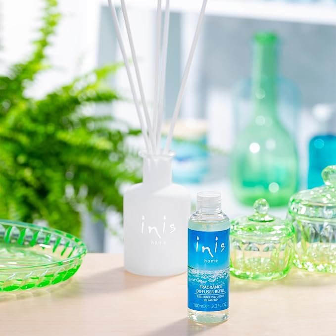 Inis the Energy of the Sea Reed Diffuser Set - Oil Diffuser - Ocean Fresh Fragrance for Home - Includes Fiber Reed Sticks, Fragrance Oil & Glass Bottle