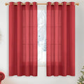 YoungsTex Red Linen Curtains 63 Inch Length by YoungsTex