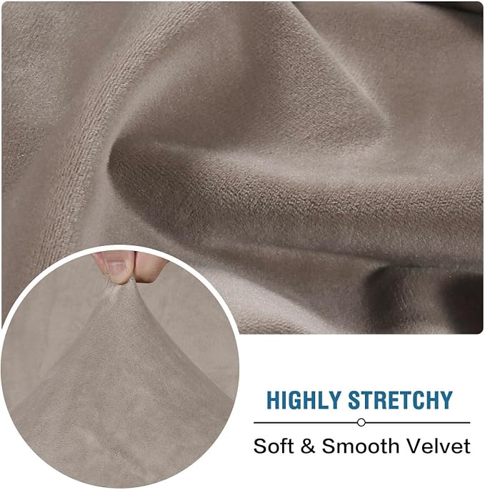 H.VERSAILTEX Velvet Stretch Couch Cushion Cover Plush Cushion Slipcover - Image 5