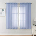 Sheer Curtains 63 inch Length 2 Panels Set by OVZME