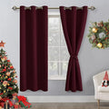 Blackout Curtains for Bedroom, 42 x 63 Inches Length, Burgundy | Thermal by Hiasan