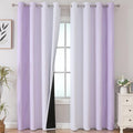 Lilac and Greyish White Ombre Blackout Curtains Living Room 102 Inch Long | by ESTELARTEXTILER