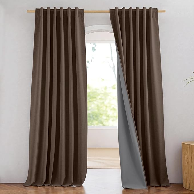 NICETOWN 100% Blackout Brown Curtains by NICETOWN