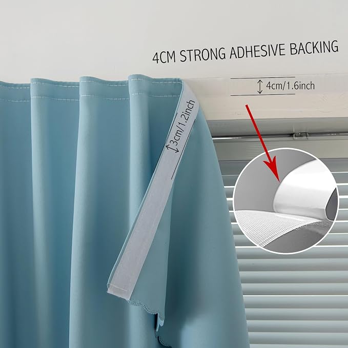 Portable Light Blocking Curtains Self-Stick Design, Removable Adhesive Window - Image 7