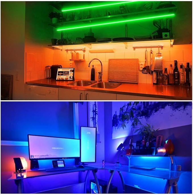 DAYBETTER Led Strip Lights 50ft, Color Changing Led Light Strip with Remote Control, 5050 RGB Strip Lighting Suitable for Home Decor, Living Room, Kitchen, Home Party Decoration