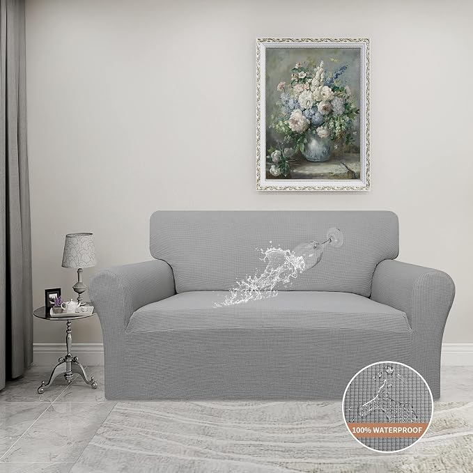 Easy-Going Waterproof Loveseat Couch Cover Stretch Jacquard Sofa Cover | Dual - Image 2