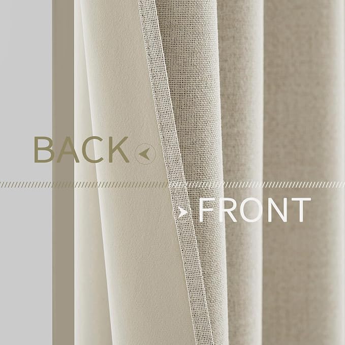 MIULEE 100% Blackout Linen Curtains - Image 6