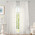 Ivory Sheer Curtains 108 Inches Long by OWENIE