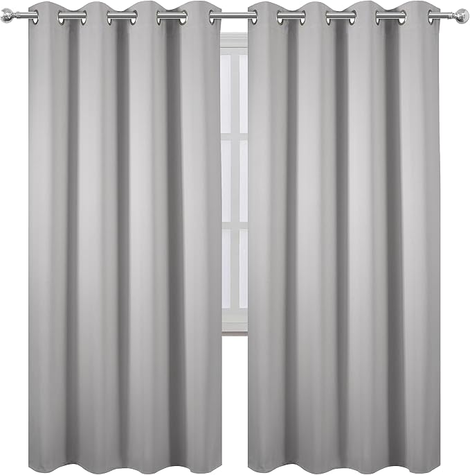 Light Grey Thermal Blackout Curtains/52 x 72 Inch/Set of 2 Panels Room - Image 2